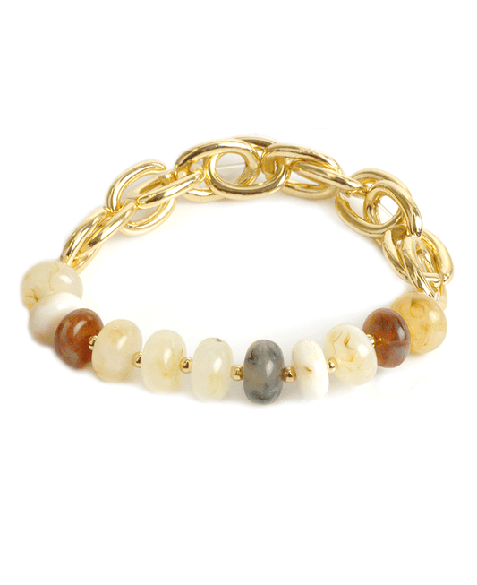 Marble Bead Link Elastic Bracelet