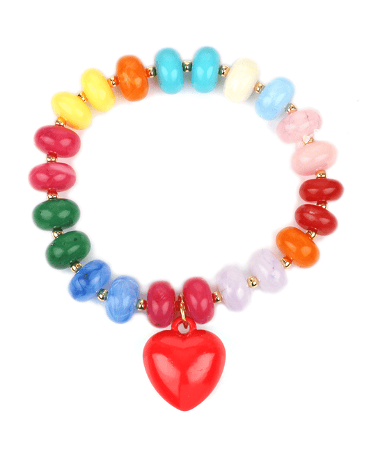 Marble Bead Heart Color Coating Bracelet
