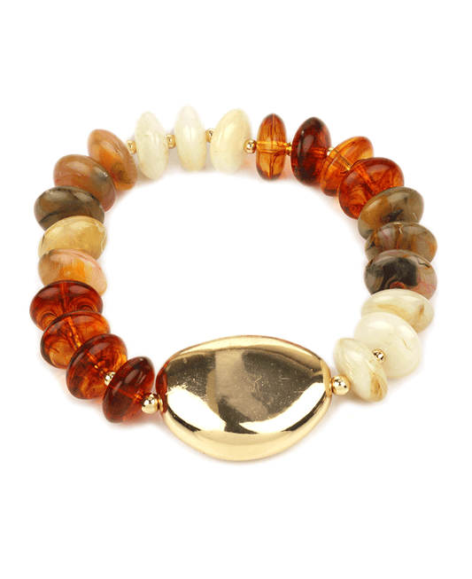 Marble Bead w/ CCB Elastic Bracelet