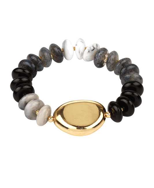 Marble Bead w/ CCB Elastic Bracelet