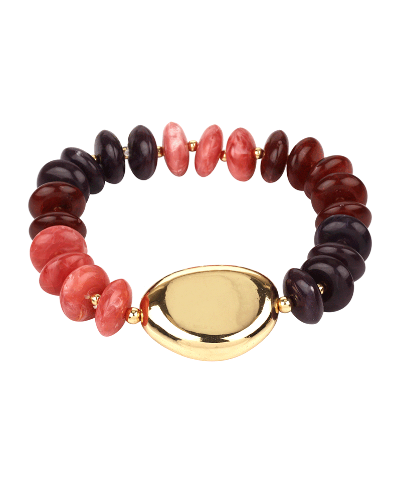 Marble Bead w/ CCB Elastic Bracelet