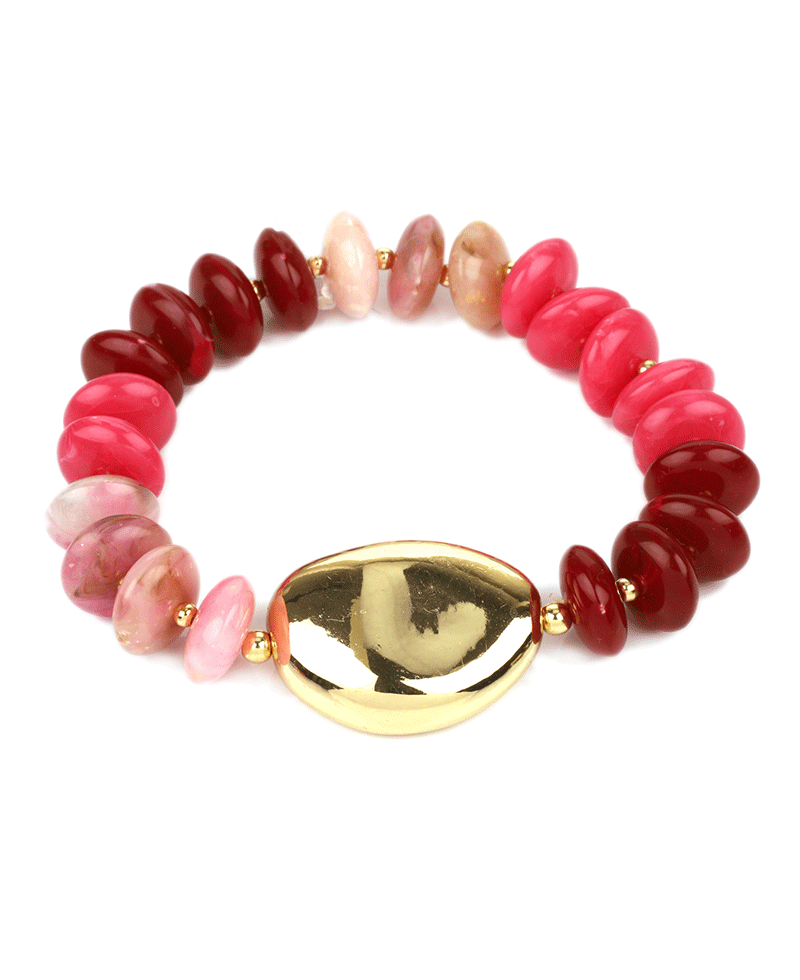Marble Bead w/ CCB Elastic Bracelet