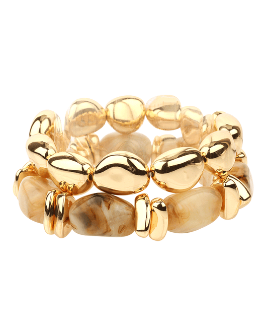 Marble & CCB Elastic Bracelet