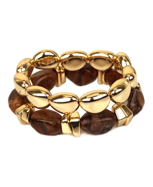 Marble & CCB Elastic Bracelet