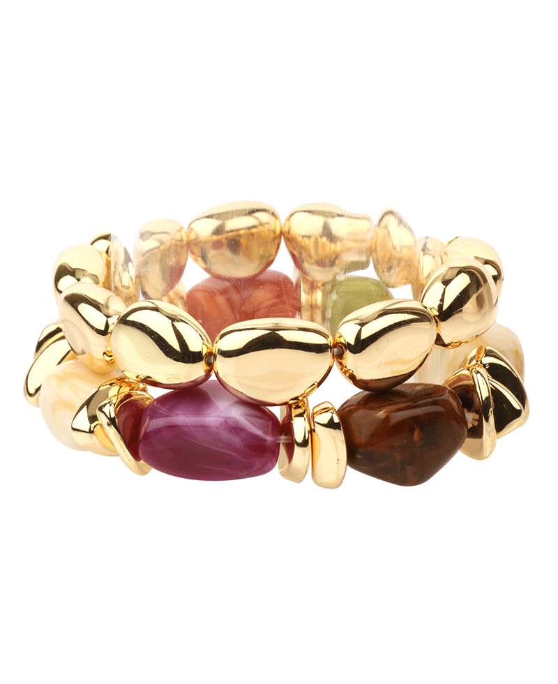 Marble & CCB Elastic Bracelet