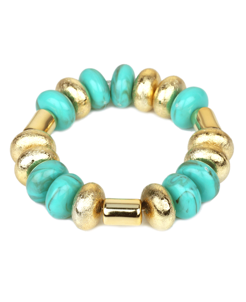 Marble & CCB Elastic Bracelet