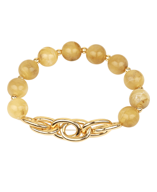 Marble Bead Link Elastic Bracelet