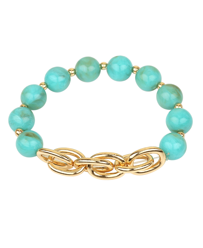 Marble Bead Link Elastic Bracelet