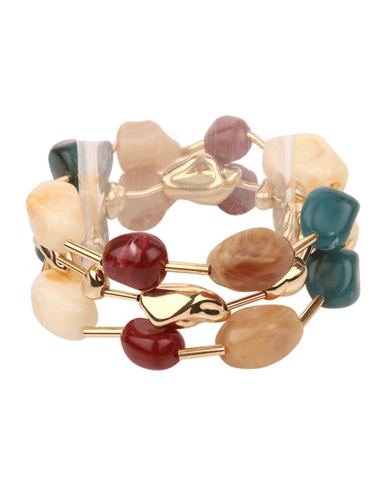 Multi Marble & CCB Elastic Bracelet