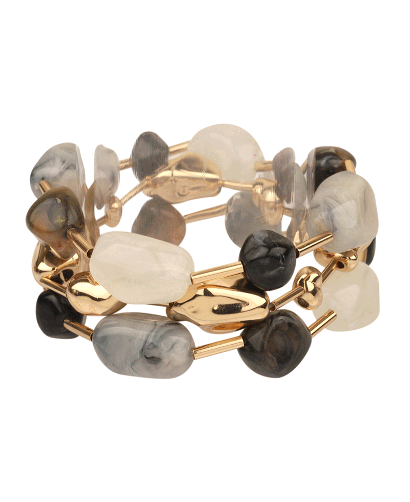 Multi Marble & CCB Elastic Bracelet