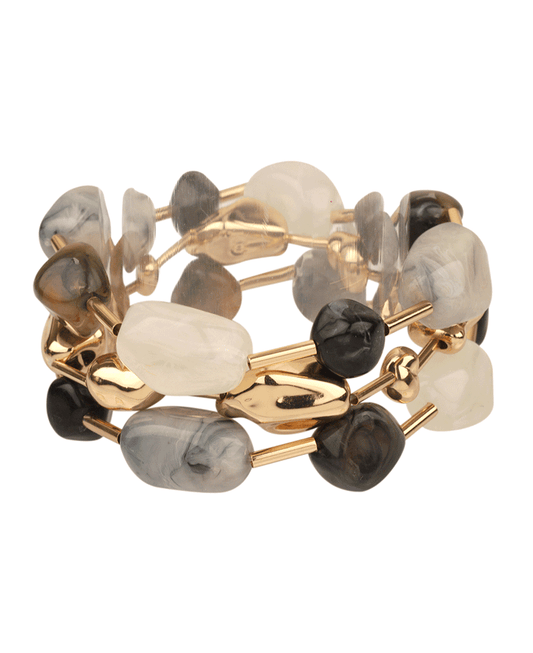 Multi Marble & CCB Elastic Bracelet