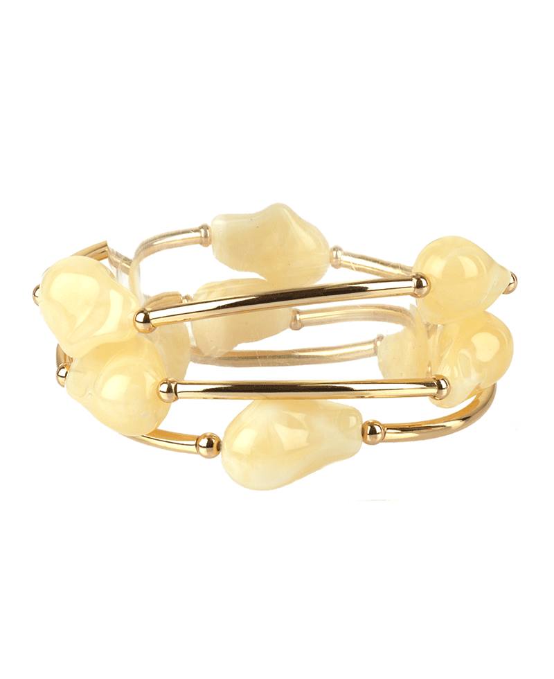 Marble Bead & Bar Elastic Bracelet