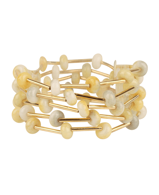 Marble Bead & Bar Stackable Bracelet