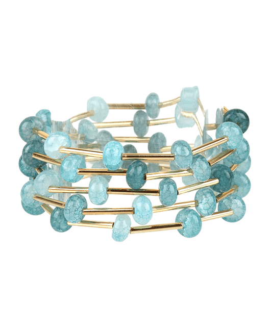 Marble Bead & Bar Stackable Bracelet
