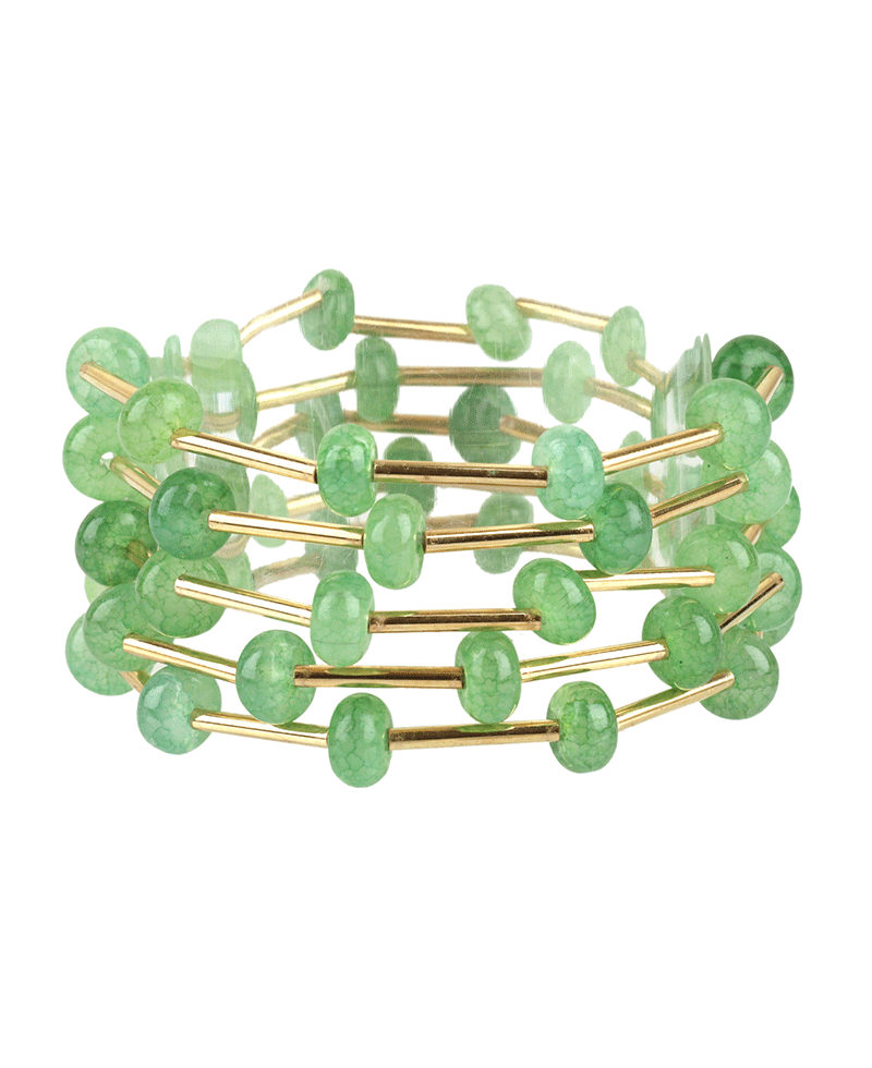 Marble Bead & Bar Stackable Bracelet