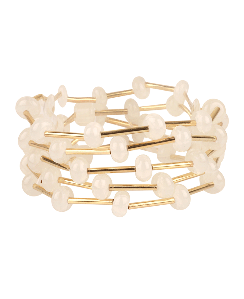 Marble Bead & Bar Stackable Bracelet