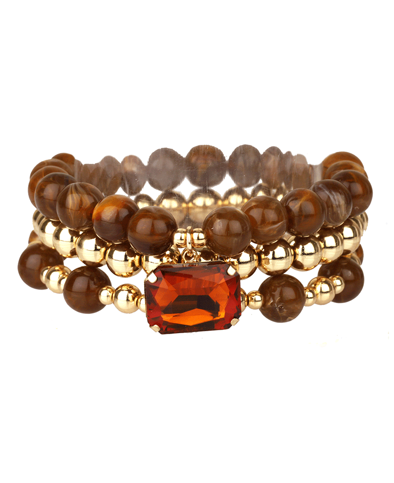 Marble & CCB Elastic Bracelet