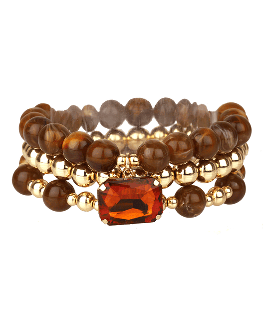 Marble & CCB Elastic Bracelet