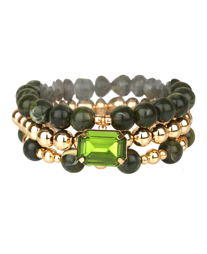Marble & CCB Elastic Bracelet