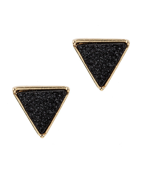 Druzy Triangle Post Earring