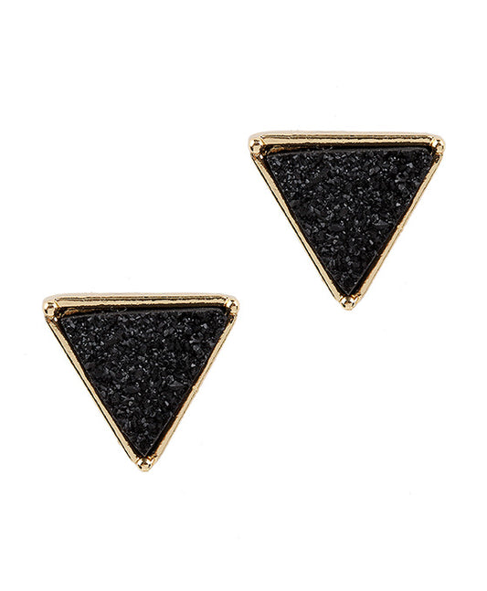 Druzy Triangle Post Earring