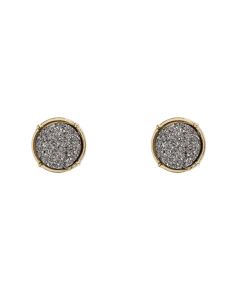 Druzy Round 13mm Post Earring