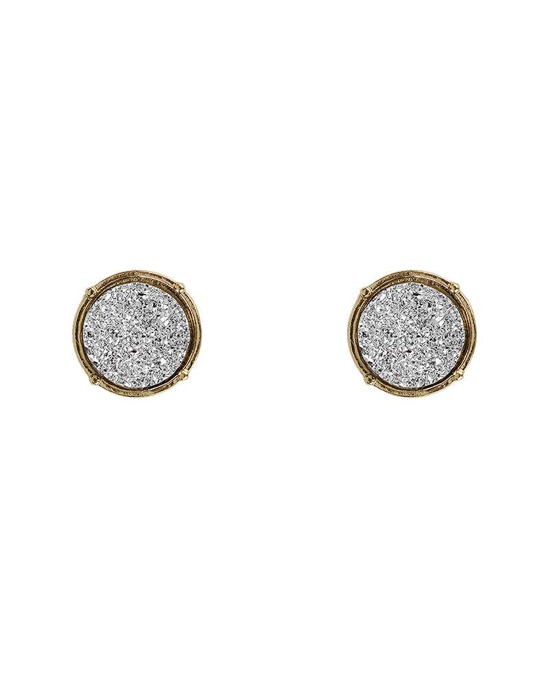Druzy Round 13mm Post Earring