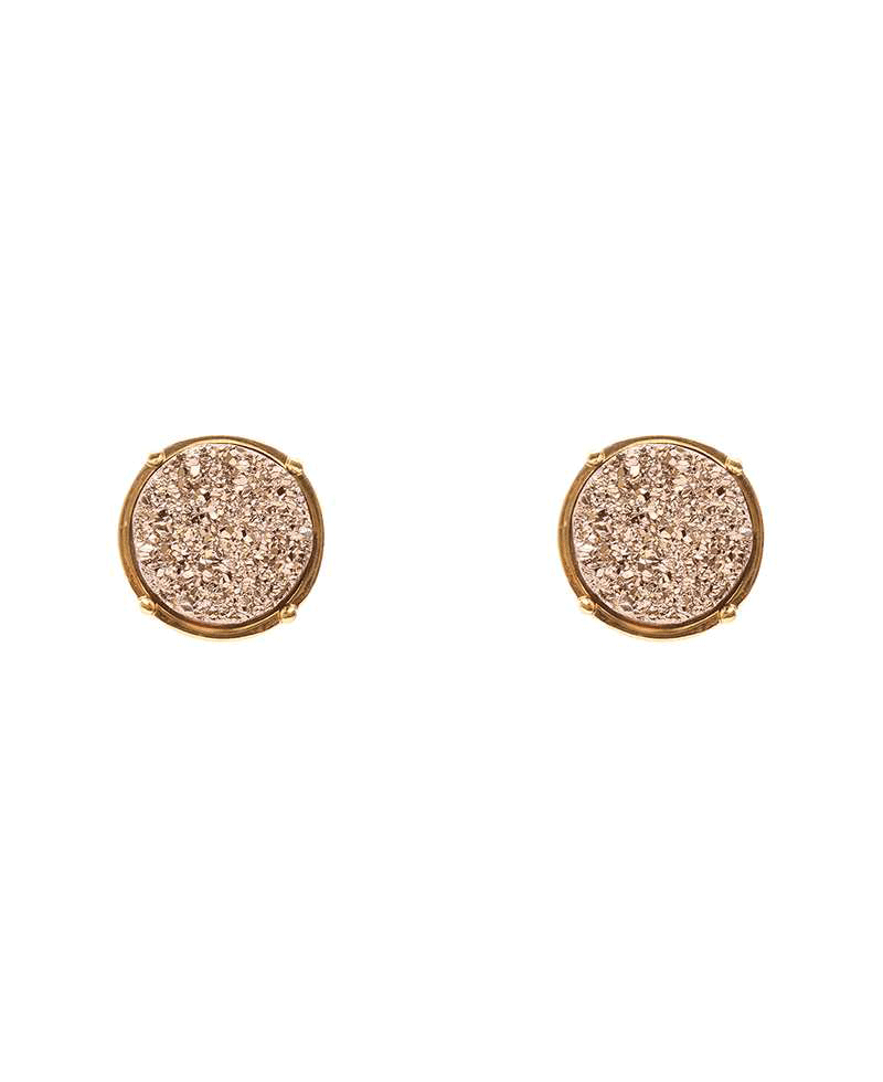Druzy Round 13mm Post Earring