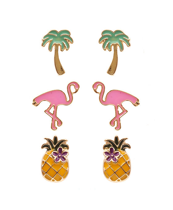 Metal 3 Pair Post Earring