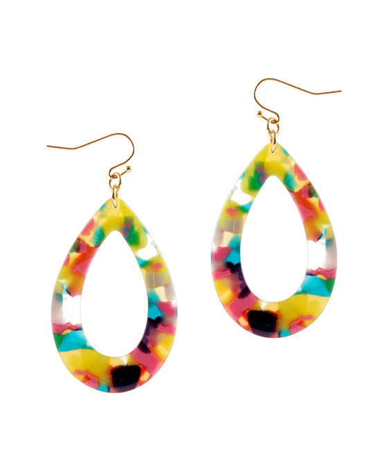 Acetate Geometric Open Cut Oval Earring