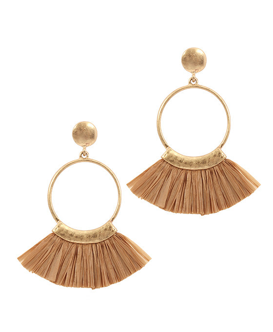 Metal Raffia Open Cut Post Earring