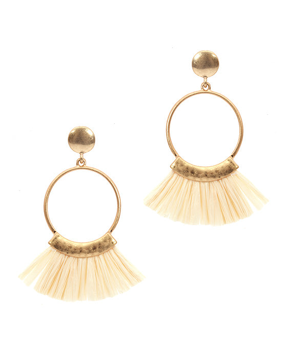 Metal Raffia Open Cut Post Earring