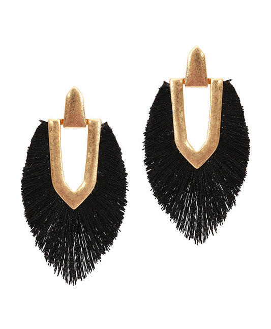 Metal Post Thread Tassel Earring