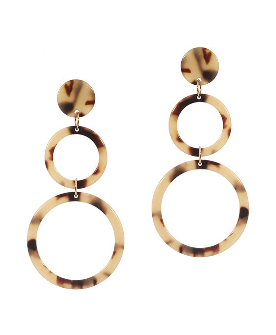 Celluloid Open Cut Round Post Earring