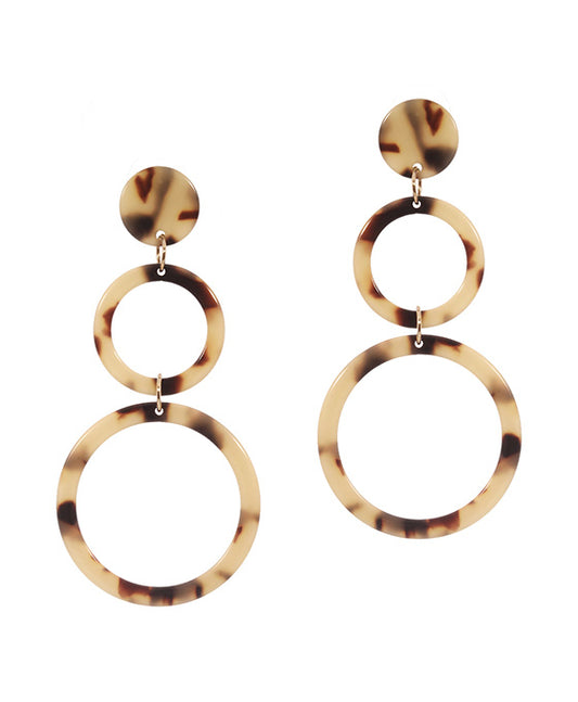 Celluloid Open Cut Round Post Earring