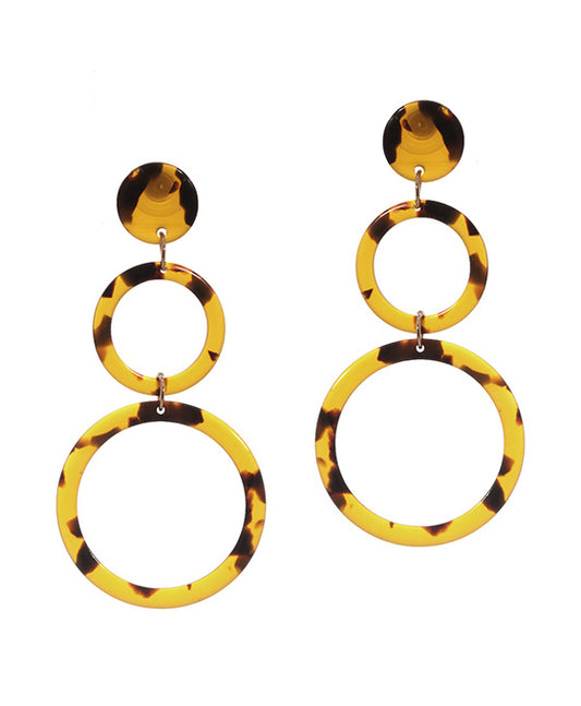 Celluloid Open Cut Round Post Earring