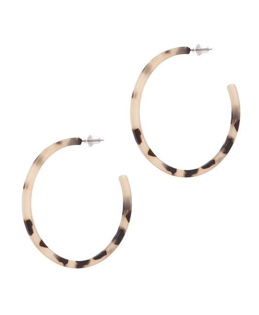 Celluloid Open Cut Round Hoop Earring