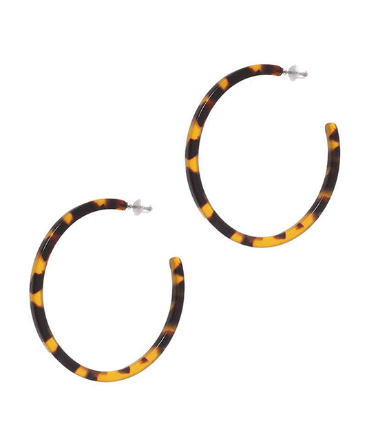 Celluloid Open Cut Round Hoop Earring