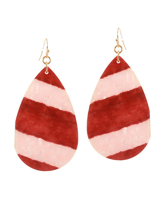 Resin Inlay Teardrop Earring
