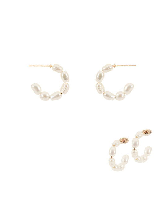 Fresh Water Pearl Hoop Earring