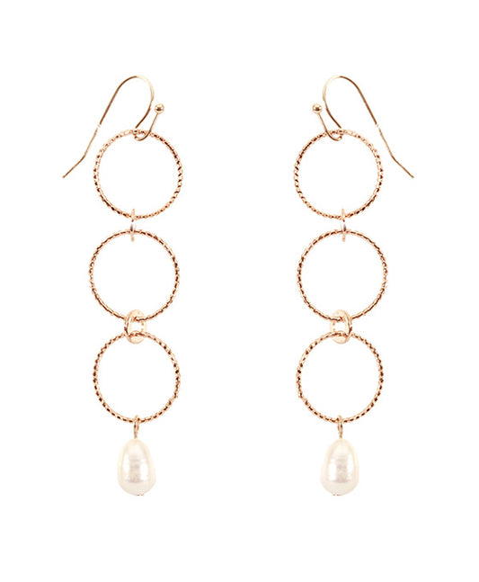 Fresh Water Pearl Metal Link Earring