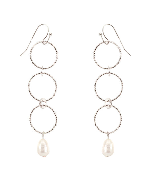 Fresh Water Pearl Metal Link Earring