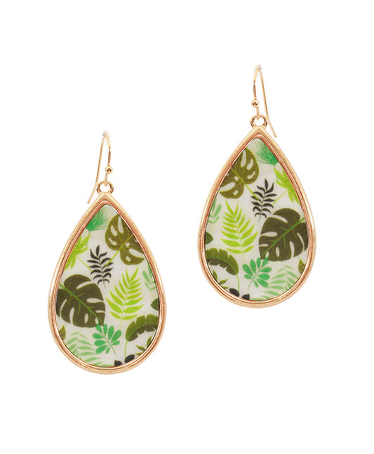Mop Tropical Leaf Earring
