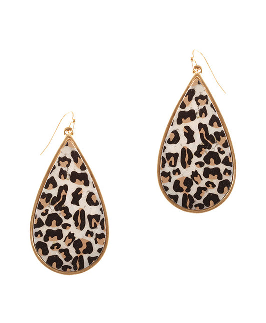 Shell Animal Print Teardrop Earring