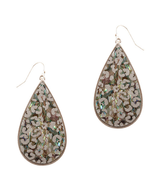 Shell Animal Print Teardrop Earring