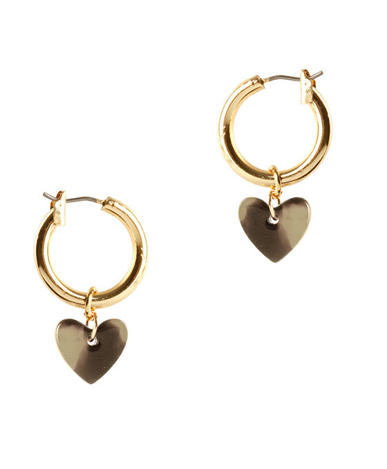 Acetate Heart Hoop Pin Catch Earring