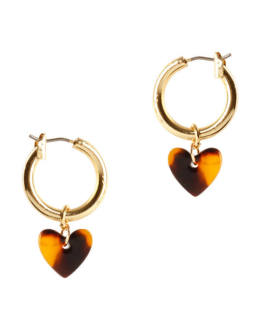 Acetate Heart Hoop Pin Catch Earring