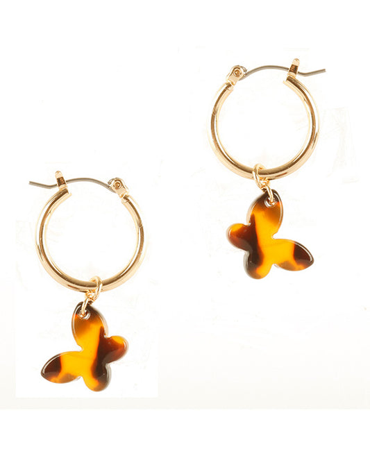 Acetate Butterfly Hoop Pinchatch Earring