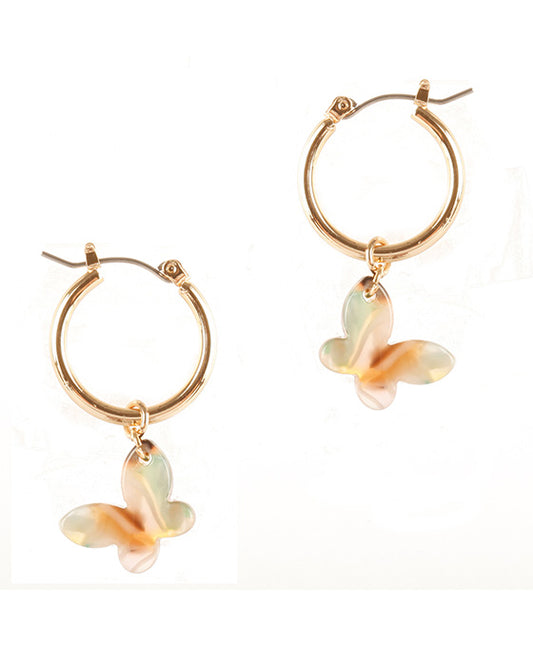 Acetate Butterfly Hoop Pinchatch Earring