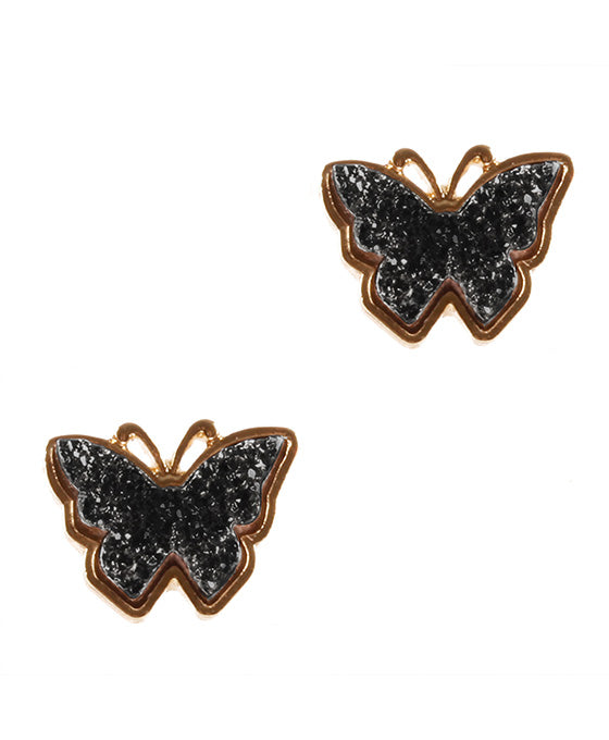 Metal & Semi Precious Butterfly Post Earring
